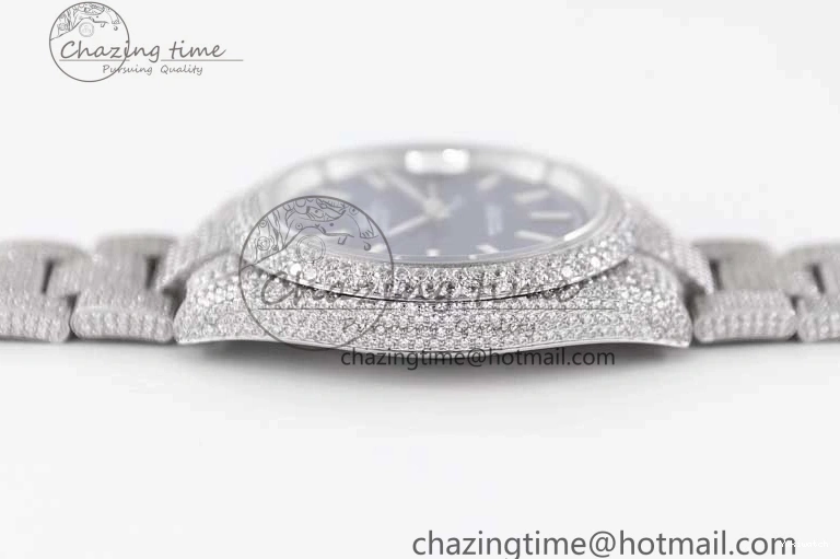 TWF Dial Edition Full Markers SS 1:1 Blue on Best A2824 Bracelet Stick Datejust Diamonds 41 0210
